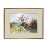 Painting Watercolor Paul Monnier (1907-1982) Landscape View of Talant