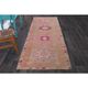 Vintage Turkish Hand-Knotted Wool Cotton Pink Runner Rug 102x300