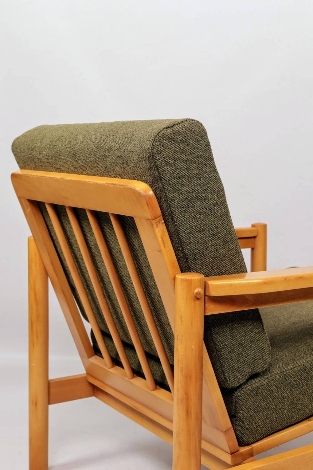Scandinavian armchair green olive mid century modern design 1960
