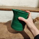 Small malachite green pitcher signed Poët Laval