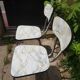 Set of 2 formica chairs type marble + 1 stool