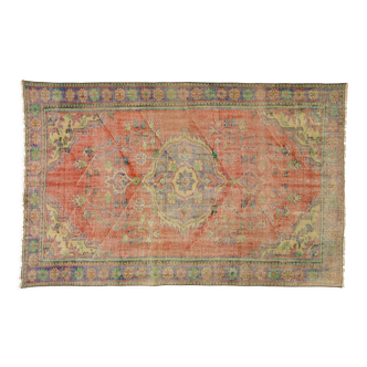 Anatolian handmade vintage rug 255 cm x 164 cm