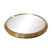 Golden 50-60's aluminium round mirror tray