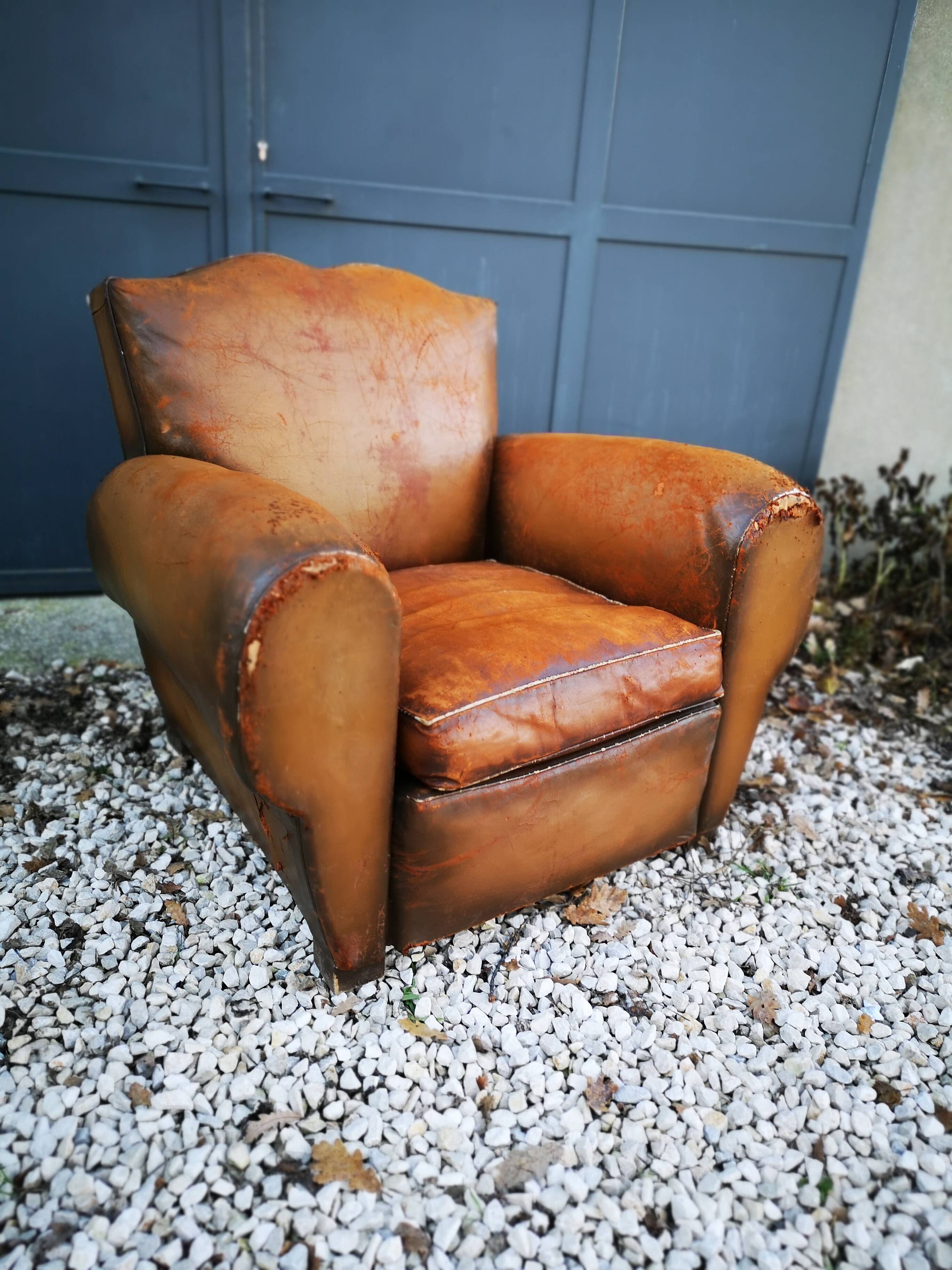 Leather club chair