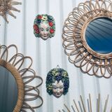 Ceramic wall face signed Il Falco