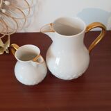 Creamer and milk jug in porcelain Vignaud