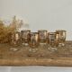 6 verres à liqueur dorés