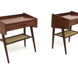 2 Scandinavian mahogany bedside tables, Sweden, 1960