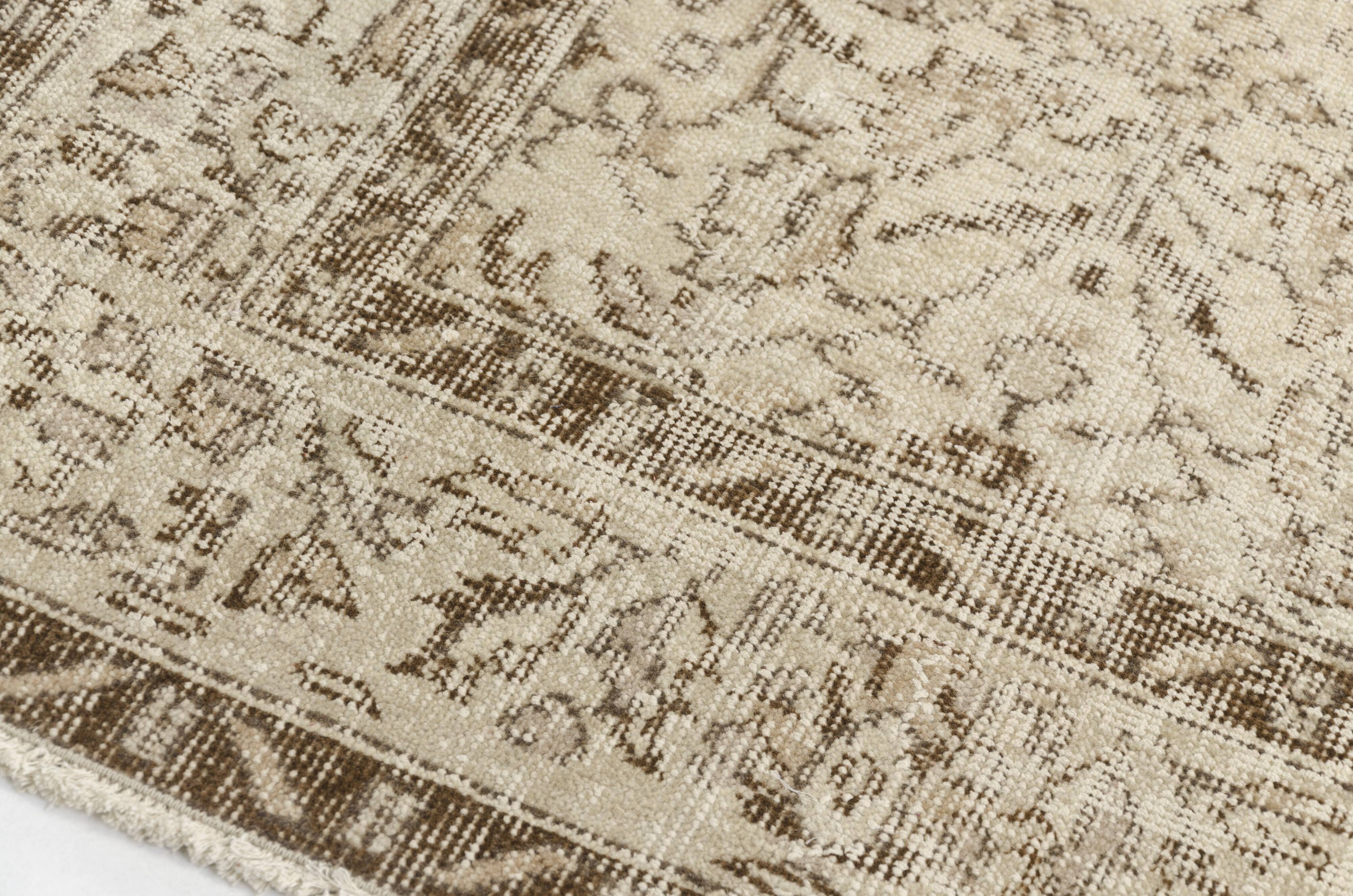 Beige Wool Tribal Carpet