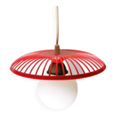 Lampe à Suspension de Table de Cuisine Mid-Century en Plastique Rouge, 1960s