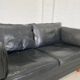 Vintage retro danish mogens hansen 2 person black leather sofa