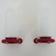 Pair of red and white Space Age wall lights 60s 70s