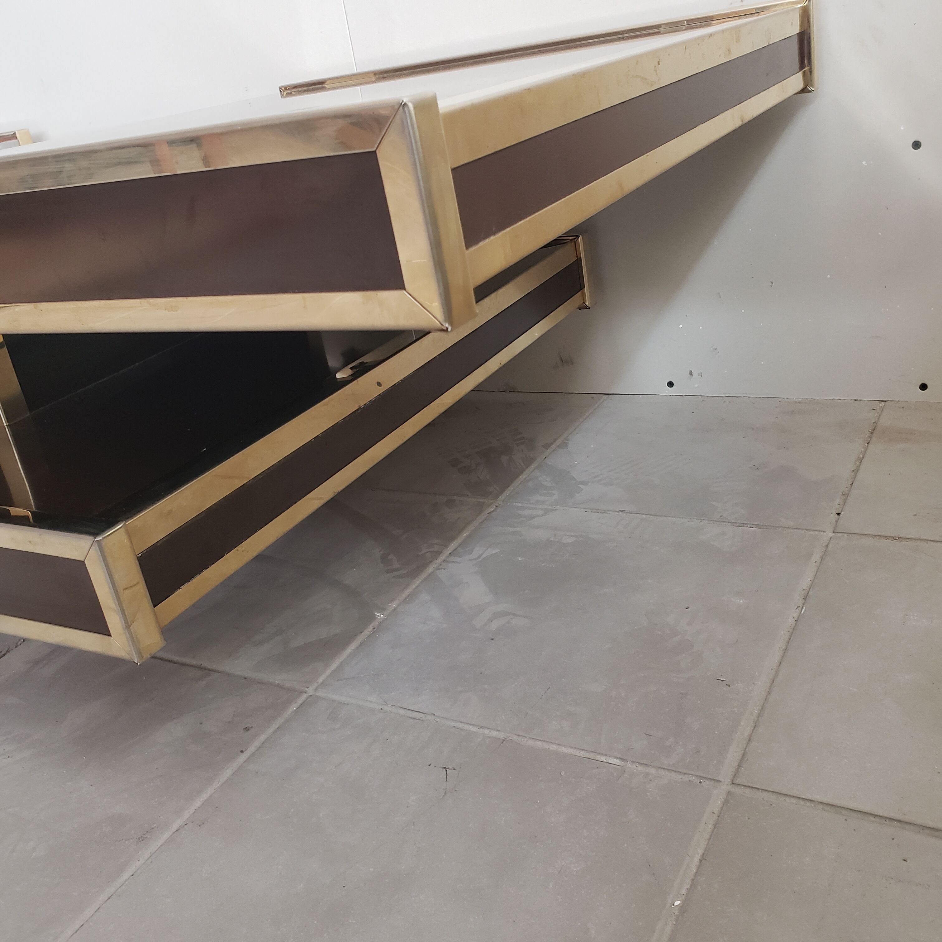 Coffee table vintage bar year 70 double tray for Roche Bobois