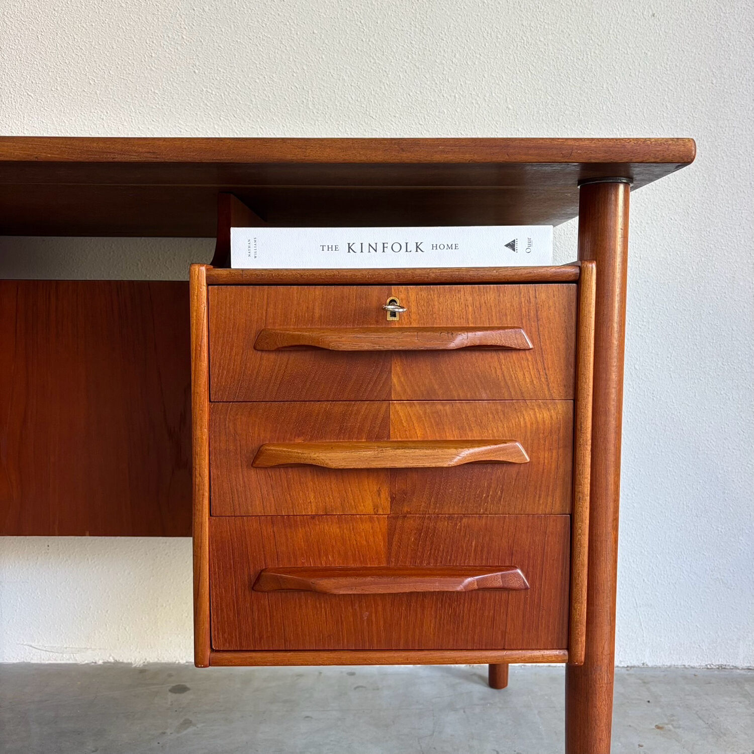 Vintage Danish freestanding desk teak