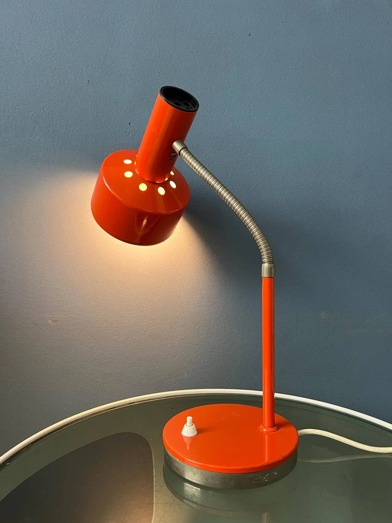 Orange mid-century Hustadt Leuchten desk lamp