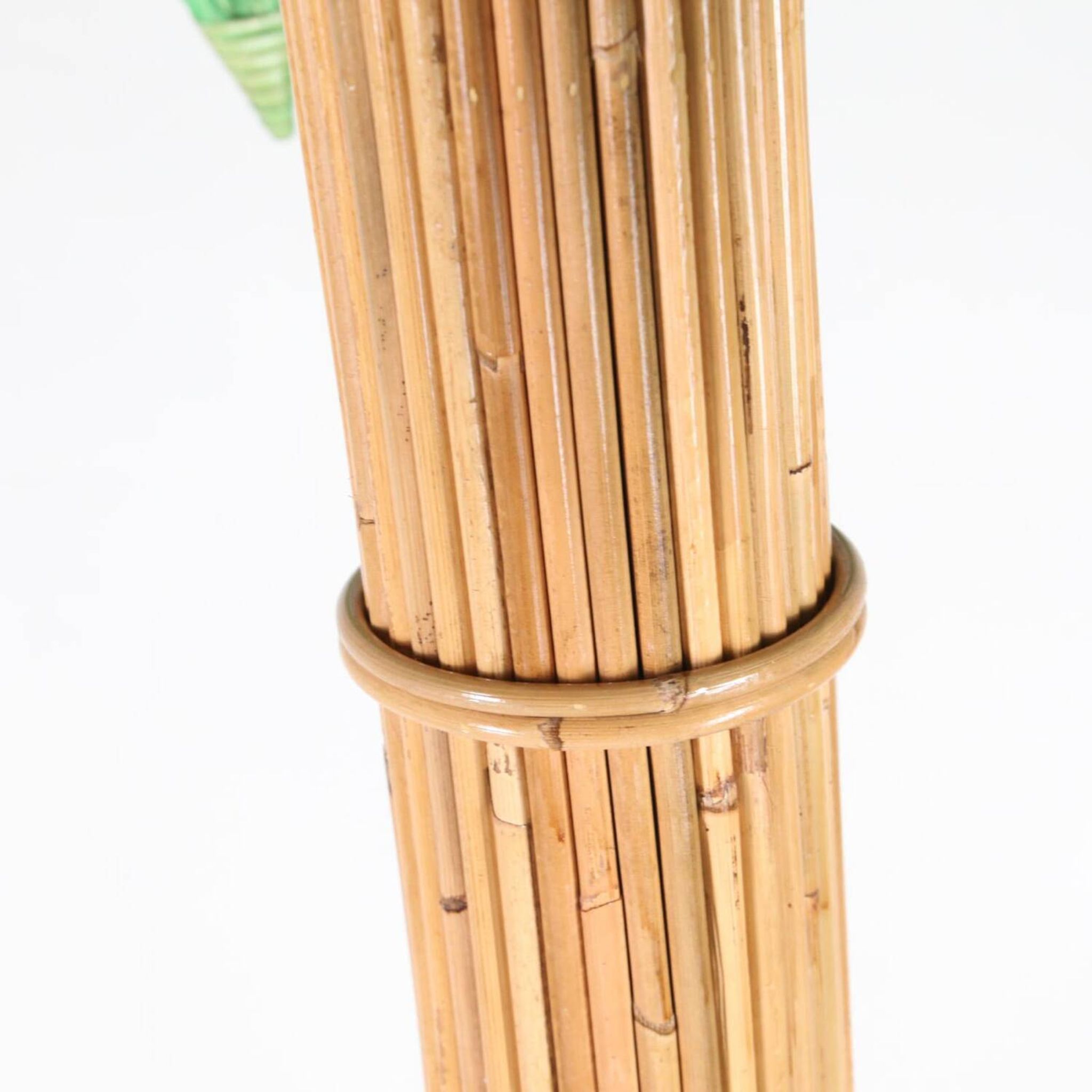 Lampadaire « cocotier/palmier » en rotin