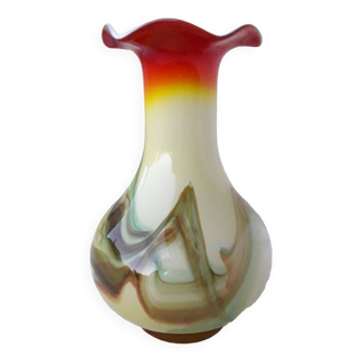 Vase verre multicolore