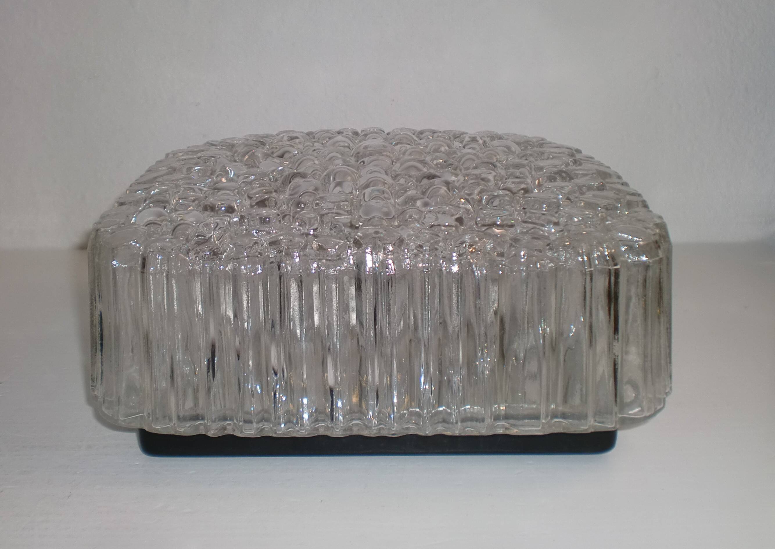 Glass Wall or Ceiling Lamp by Helena Tynell for Glashütte Limburg, 1960s