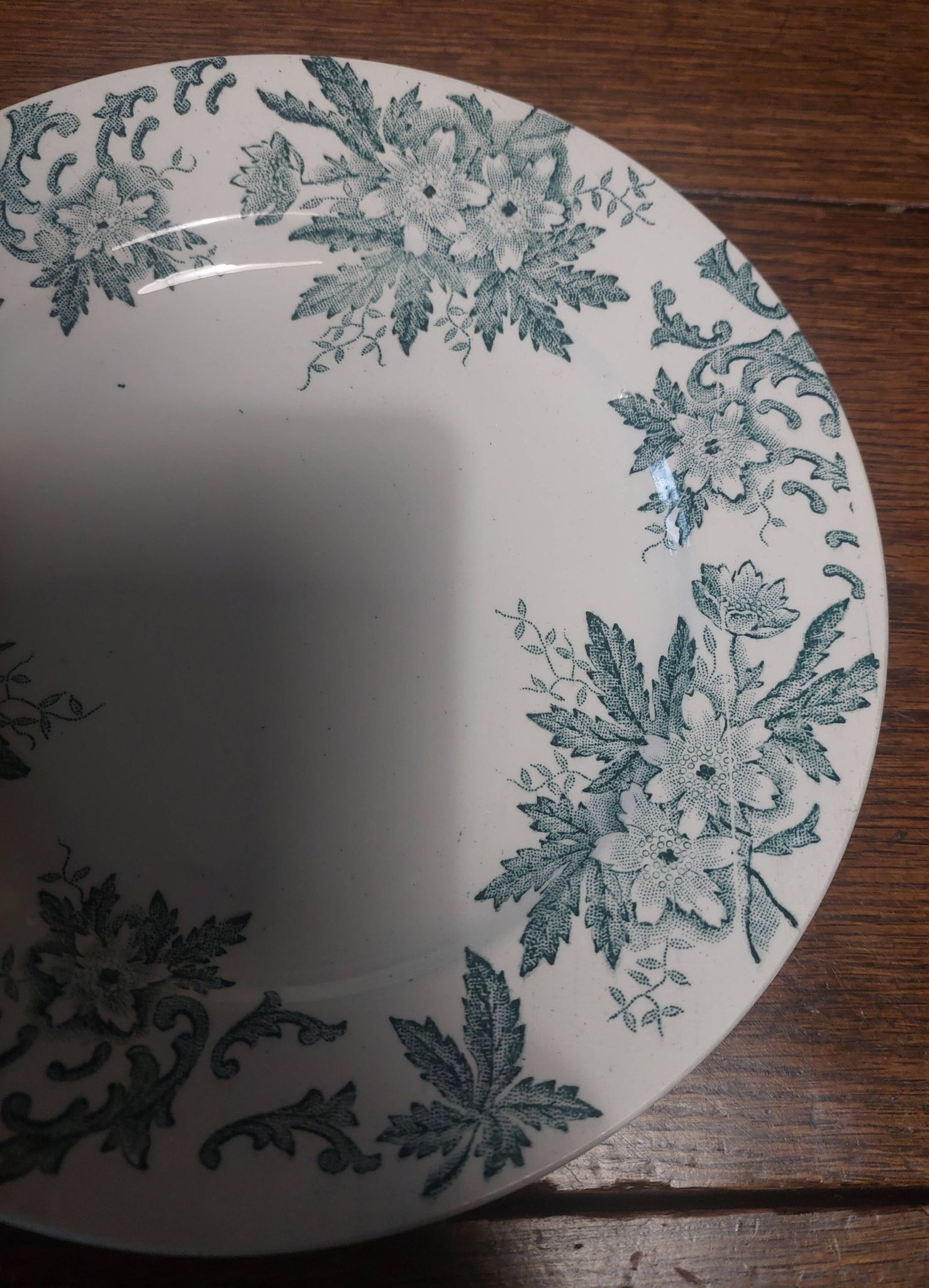 Assiette en faïence terre de fer Saint Amand décor anémone