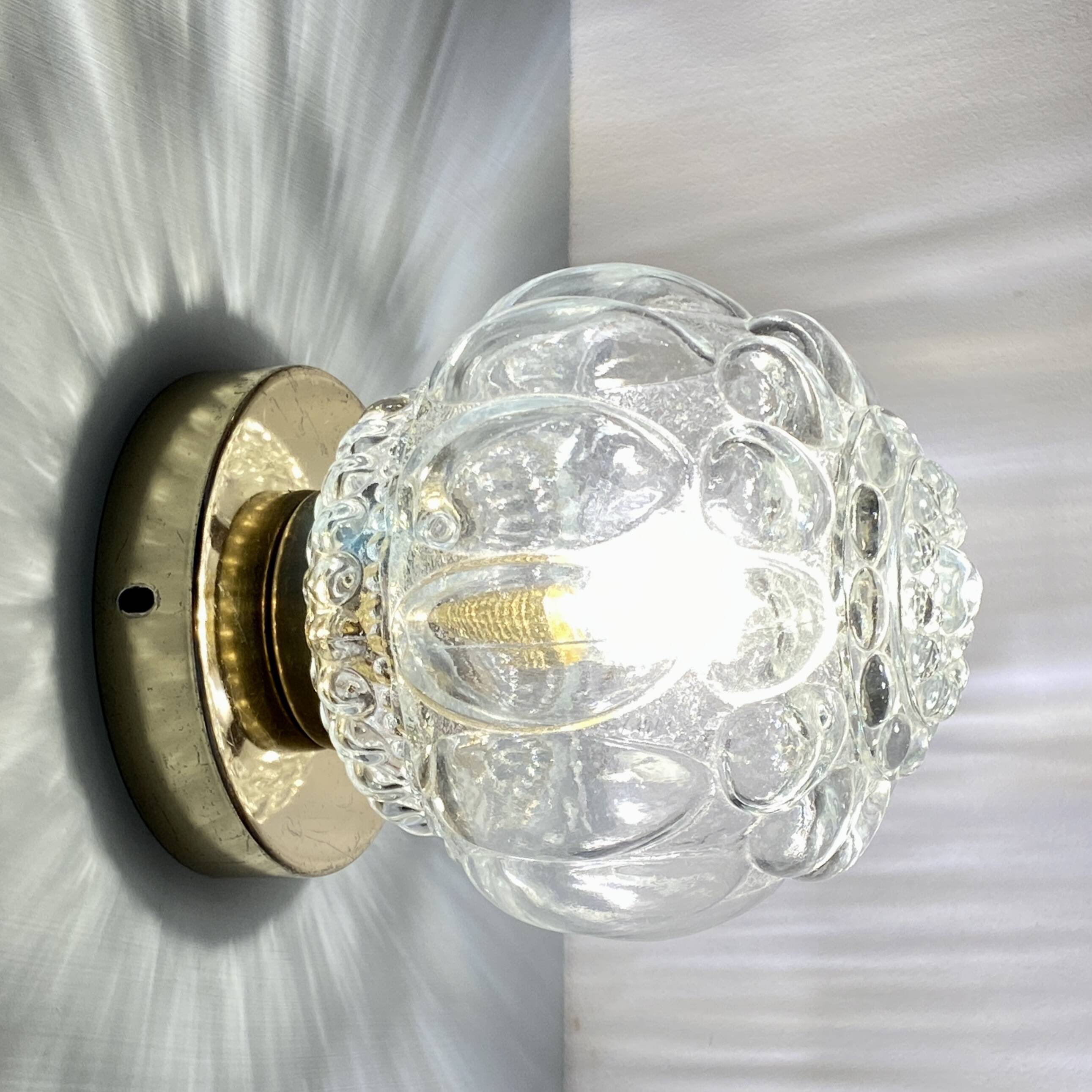 Vintage glass globe wall or ceiling light