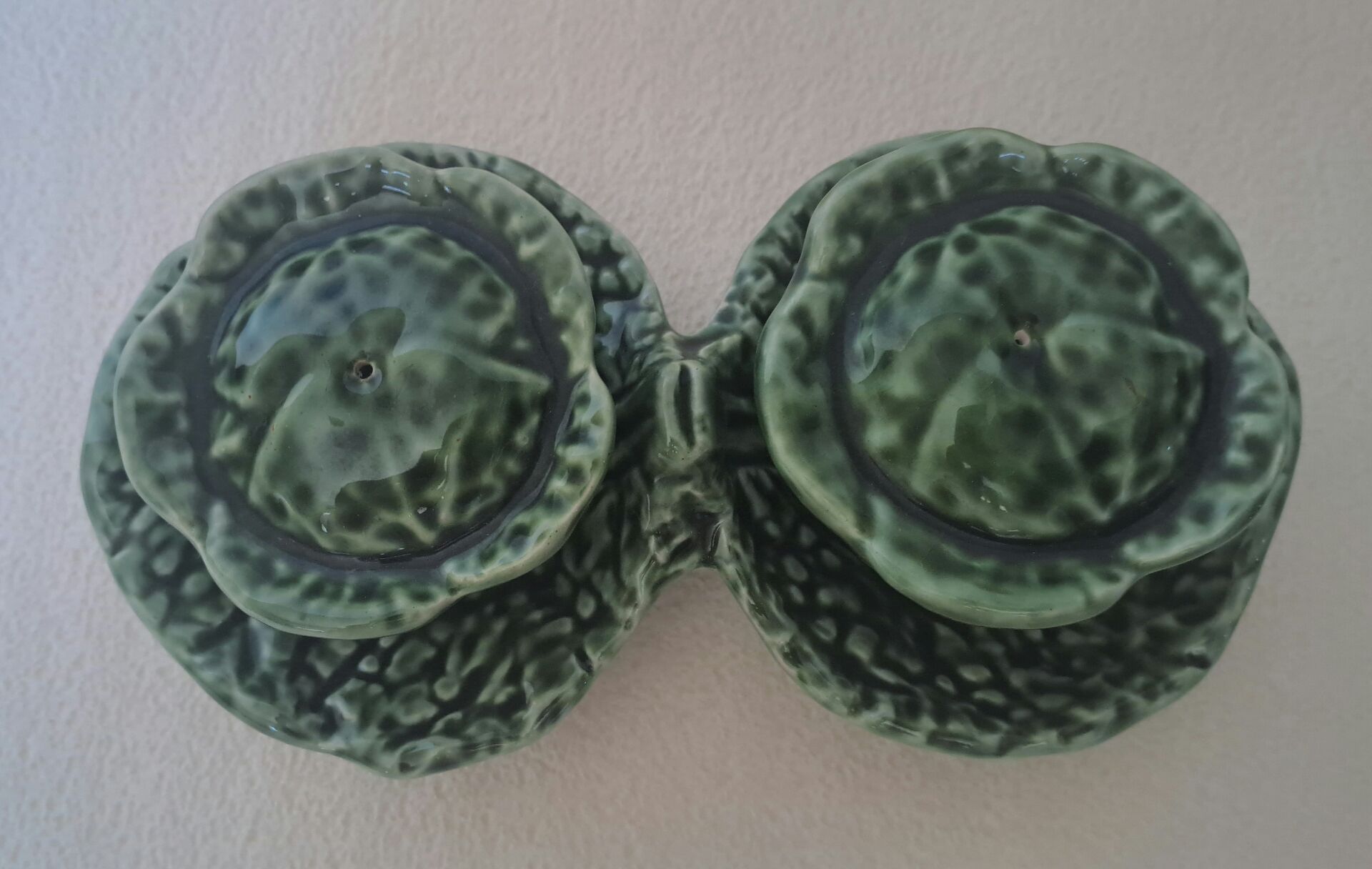 Salt and pepper shaker cabbage in Silea earthenware