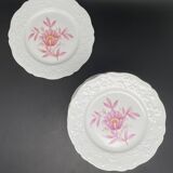 Porcelain dessert plates with pink flower patterns