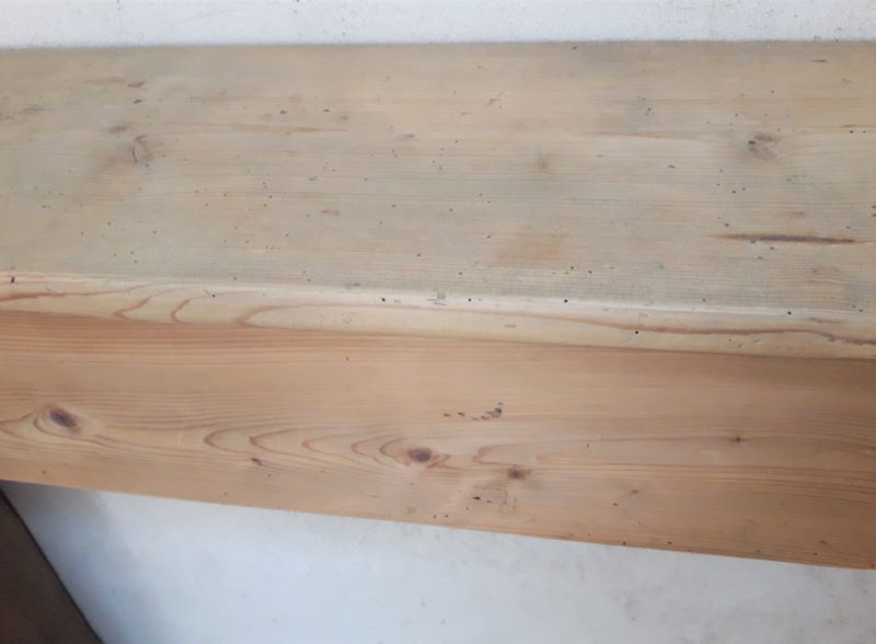 Fireplace mantle XIX l130xh103cm in fir