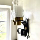 Large brutalist wall lamp by Jean Perzel
