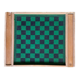 Old game of checkers and small horses