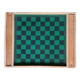 Old game of checkers and small horses