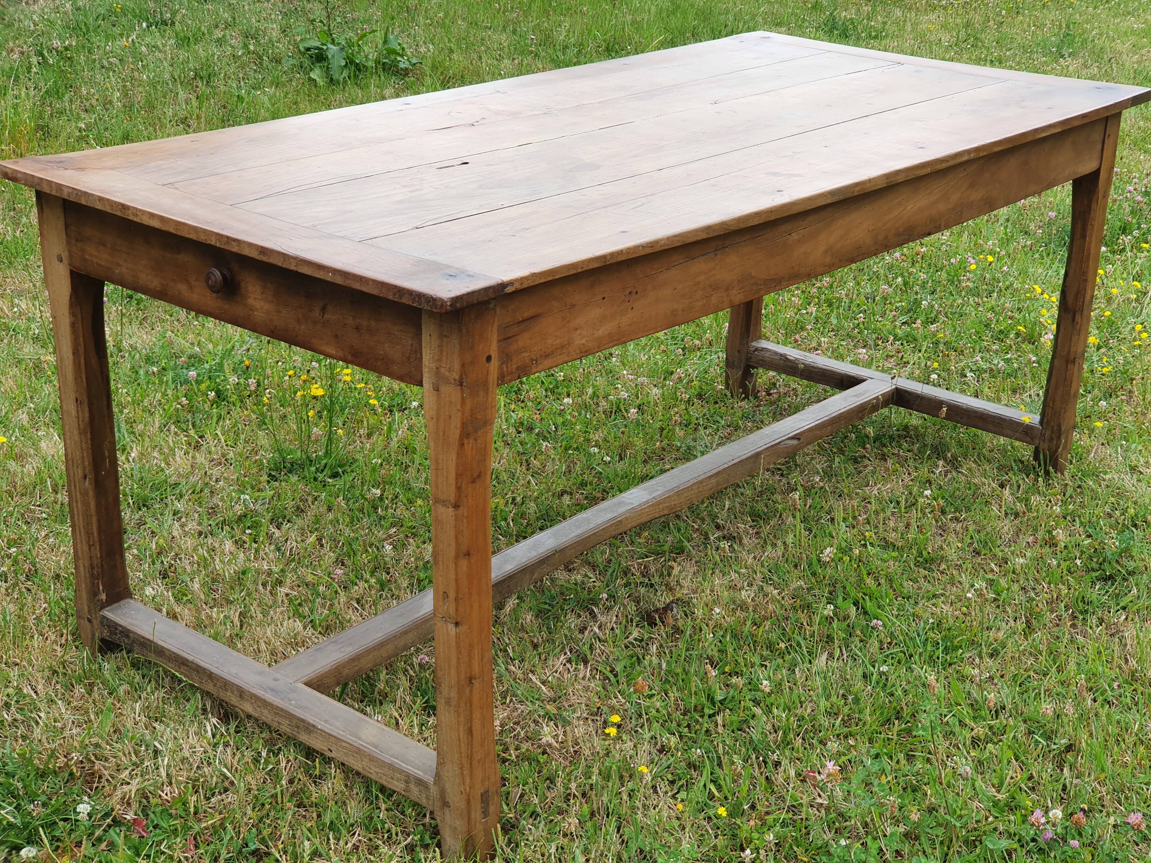 Old farmhouse table with drawers