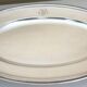 Oval dish, silver-plated metal, Christofle goldsmith, pearl frieze model, 49cm