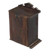 Small old wall display case clock box patina original india