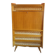 Secrétaire vintage en bois et rotin