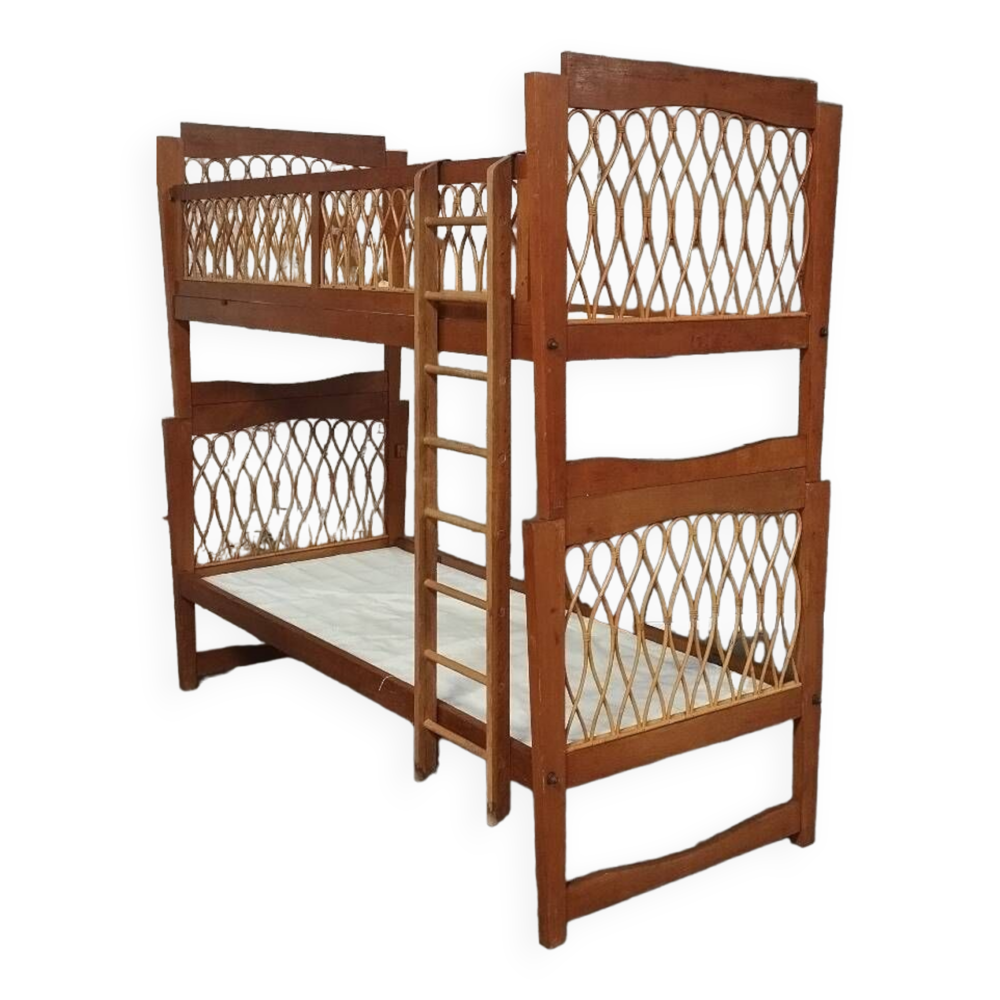 Rattan bunk bed, vintage 1960