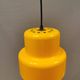 Mini poker hanging lamp in beautiful original sunny yellow color, designed by Jo Hammerborg 1977