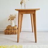 Table en bois ancienne pieds compas - double teinte