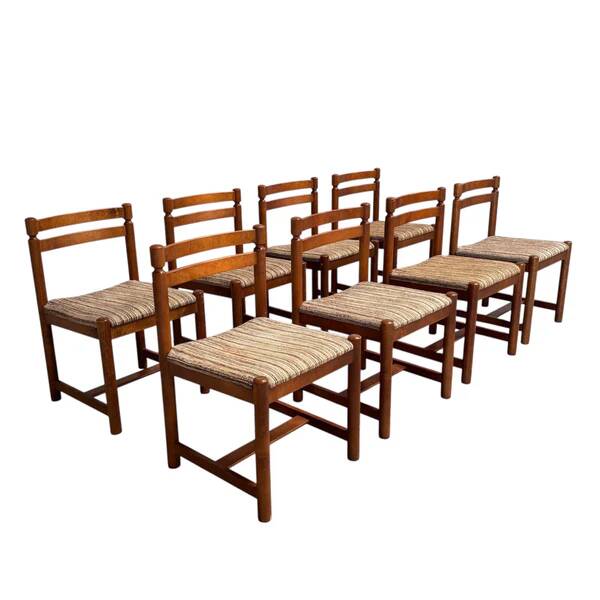 Set of 8 vintage Asko dining chairs, Finland 1960s