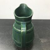 Ancien pichet céramique verte forme tonneau