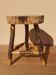 Vintage raw wood tabouret