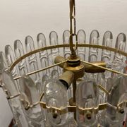 Lustre en cristal et laiton des années 1970