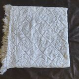 White cotton bedspread, Old crochet bedspread