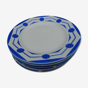 Set of 9 plates in earthenware "digoin"