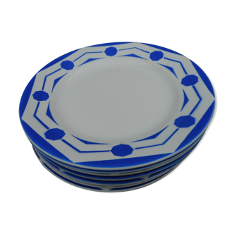 Set of 9 plates in earthenware "digoin"