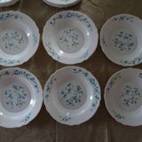 18 Blue Flower Plates VERONICA Arcopal Vintage Lot EB