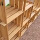 Pair of vintage pine "staircase" bookcase shelves - 1970s