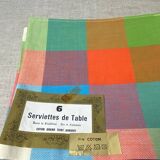 Vintage plaid cotton napkins