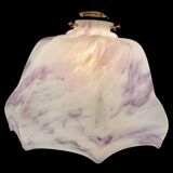 Old opal glass lampshade with up and down movement