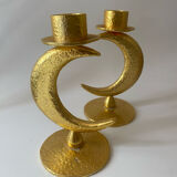 Pair of moon and gold candlesticks
