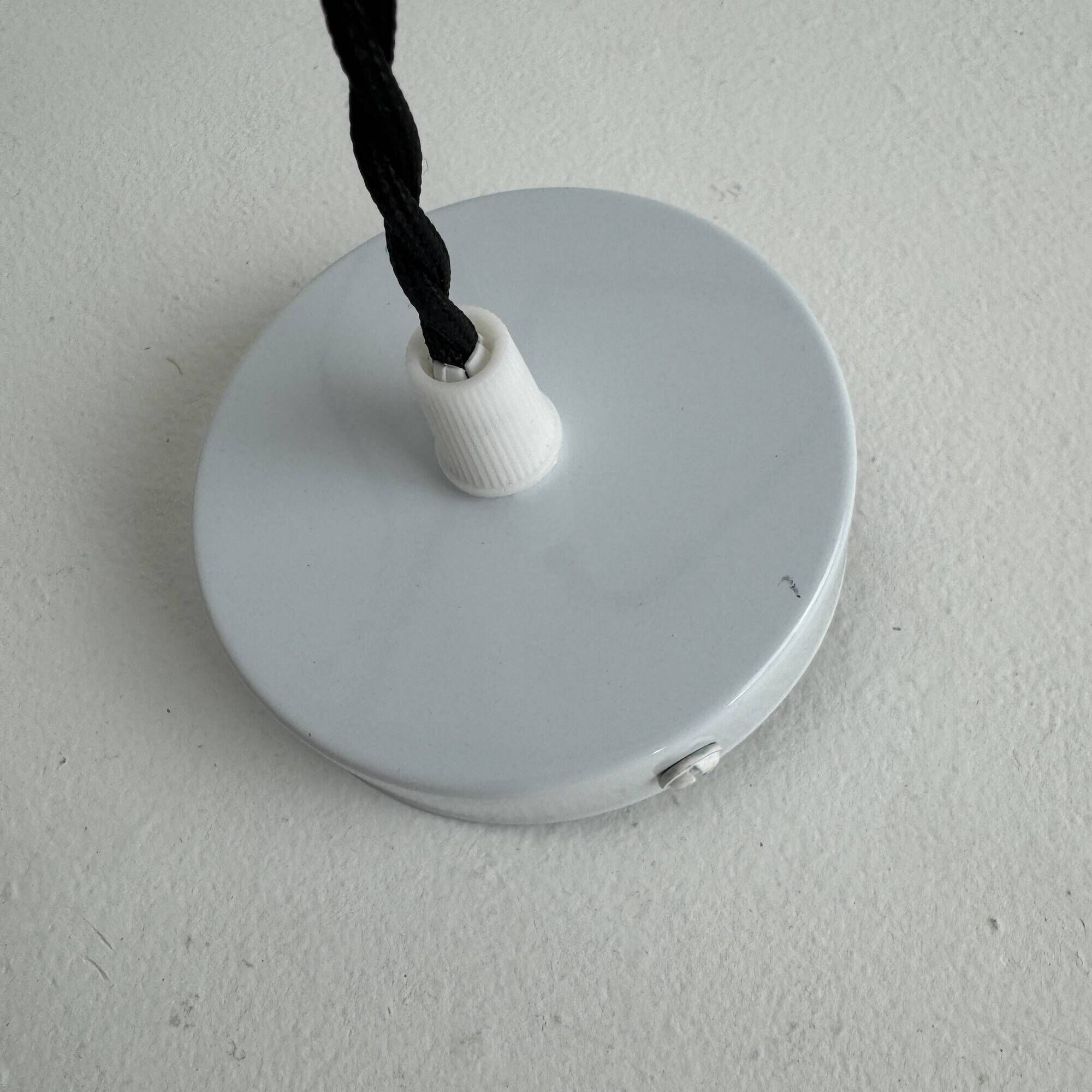 Old large ovoid suspension 1970 in vintage opaline